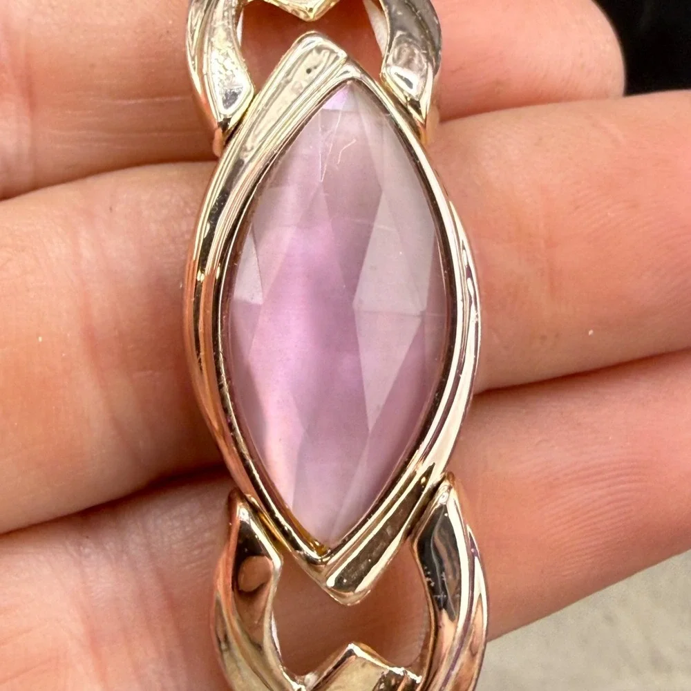 Napier Bracelet Silver Tone‎ Stretch Pink 7.5